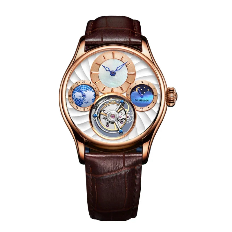 SEAKOSS Mechanical Men's Luxury WrisWatches Male Tourbillon Skeleton Hollow Watch Sapphire Waterproof Clock Support Dropshipping