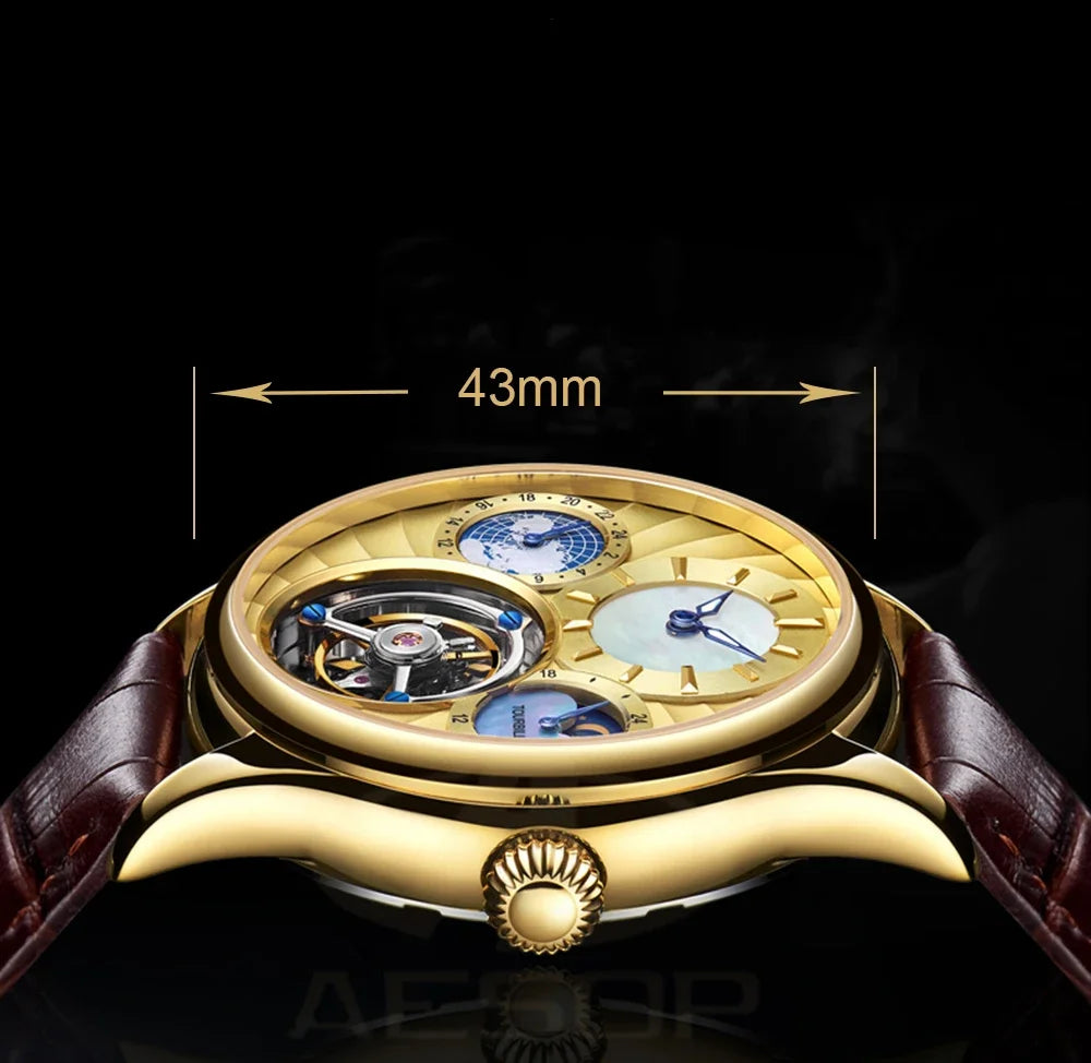 SEAKOSS Mechanical Men's Luxury WrisWatches Male Tourbillon Skeleton Hollow Watch Sapphire Waterproof Clock Support Dropshipping