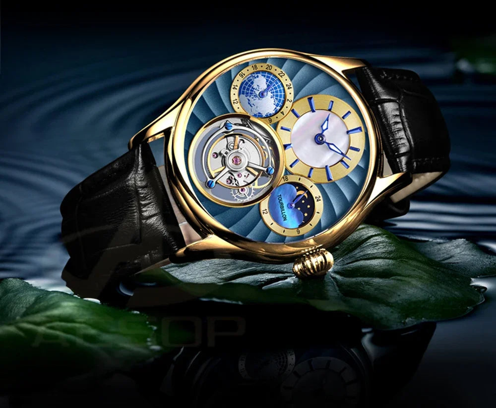 SEAKOSS Mechanical Men's Luxury WrisWatches Male Tourbillon Skeleton Hollow Watch Sapphire Waterproof Clock Support Dropshipping