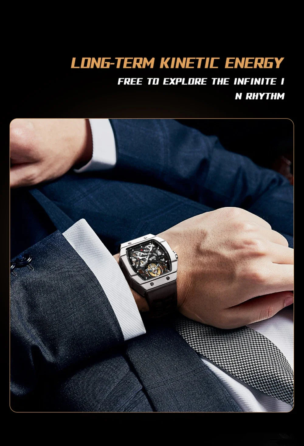 SEAKOSS Famous Style Square Flying Tourbillon Watch Carbon Fiber Bezel Mechanical Men Watch Top Quality Skeleton Male Clock Man