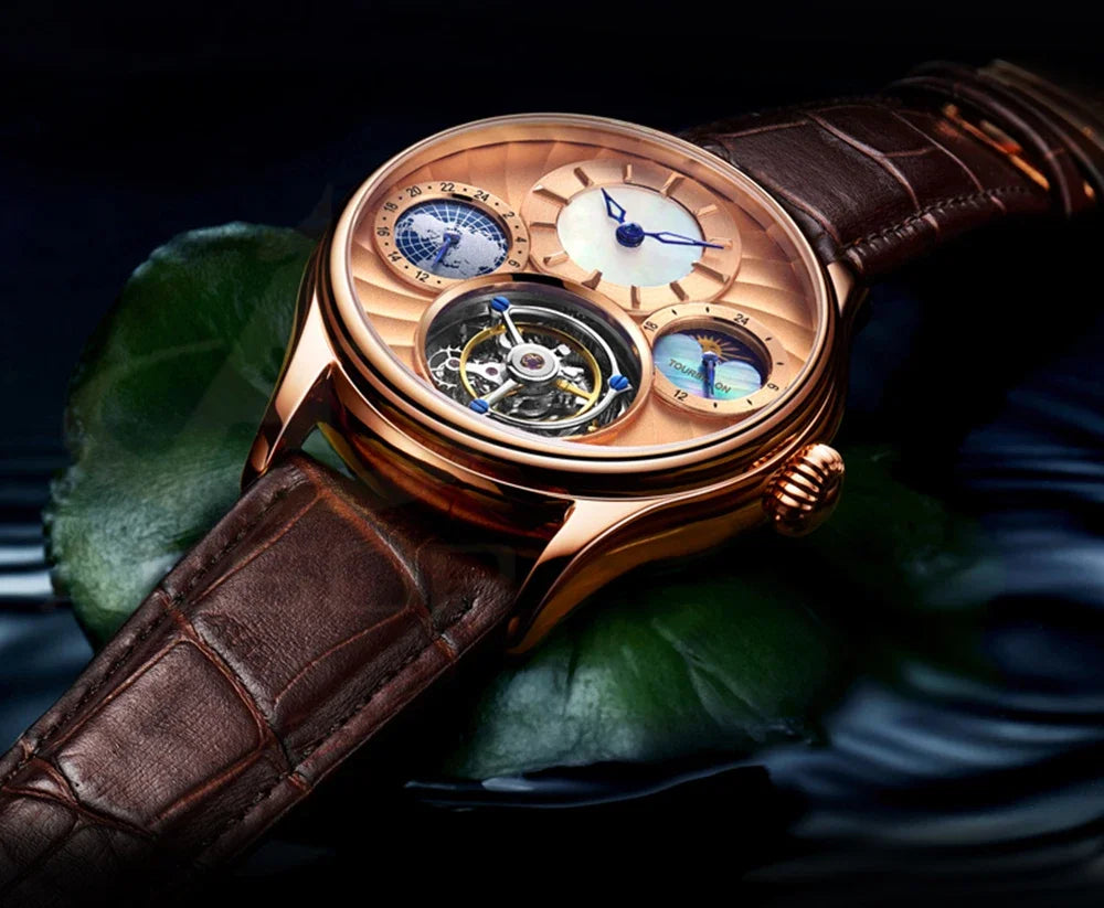 SEAKOSS Mechanical Men's Luxury WrisWatches Male Tourbillon Skeleton Hollow Watch Sapphire Waterproof Clock Support Dropshipping
