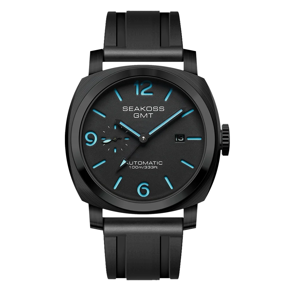 SEAKOSS 100m Diving Men GMT Automatic Mechanical Watches 1963 Clock Original Dual Time Zone Super Luminous Sapphire Wristwatches