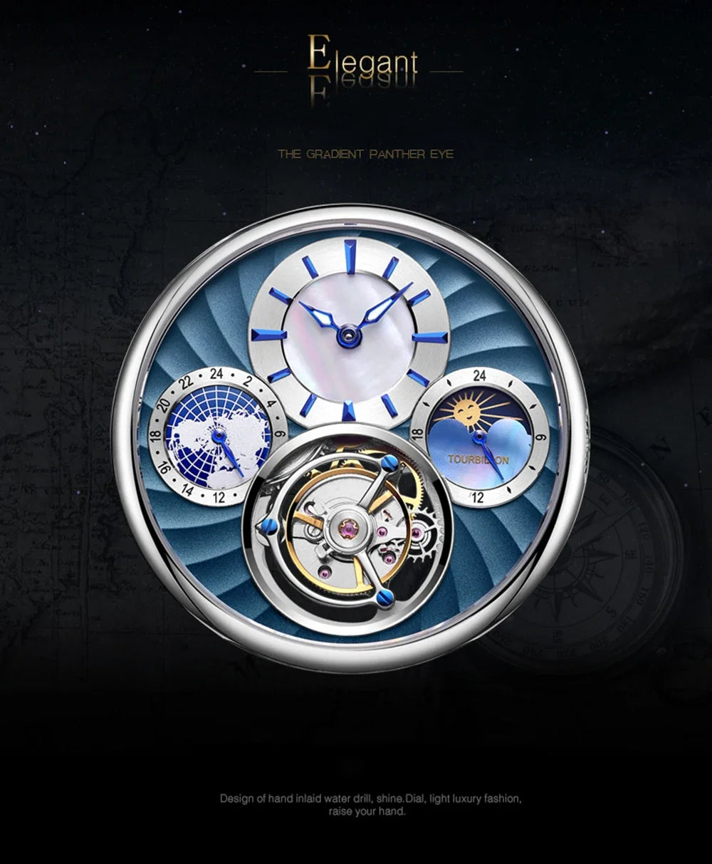 SEAKOSS Mechanical Men's Luxury WrisWatches Male Tourbillon Skeleton Hollow Watch Sapphire Waterproof Clock Support Dropshipping