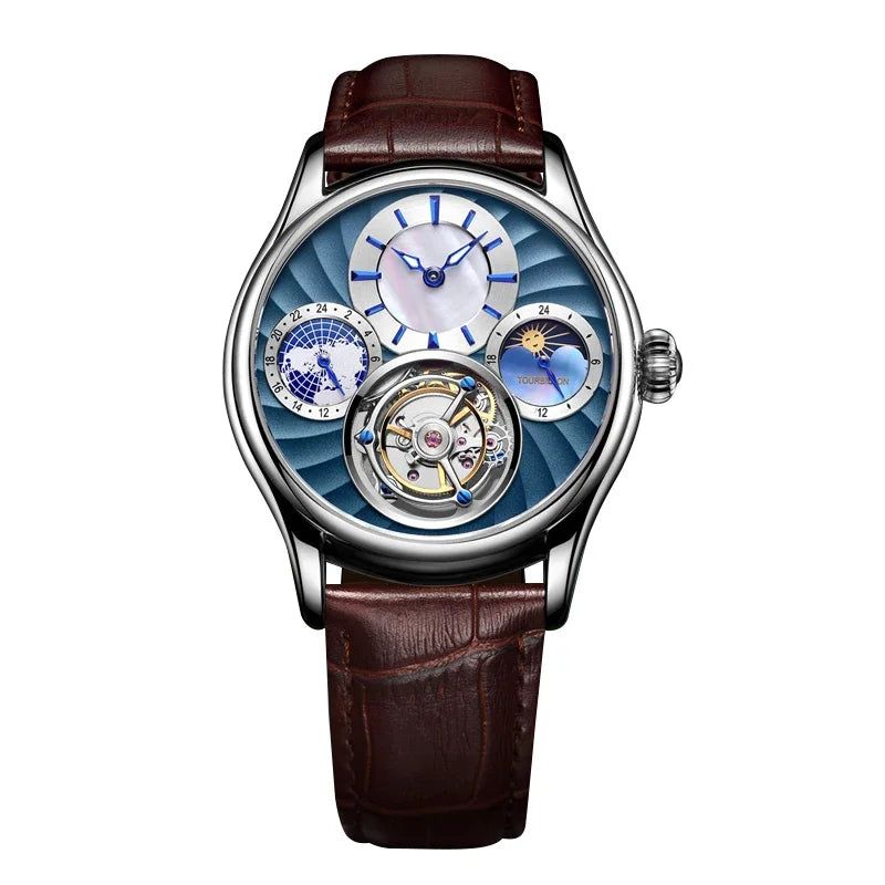 SEAKOSS Mechanical Men's Luxury WrisWatches Male Tourbillon Skeleton Hollow Watch Sapphire Waterproof Clock Support Dropshipping