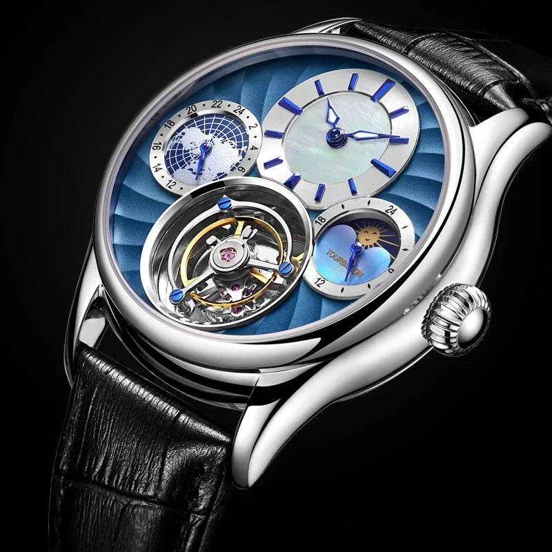 SEAKOSS Mechanical Men's Luxury WrisWatches Male Tourbillon Skeleton Hollow Watch Sapphire Waterproof Clock Support Dropshipping