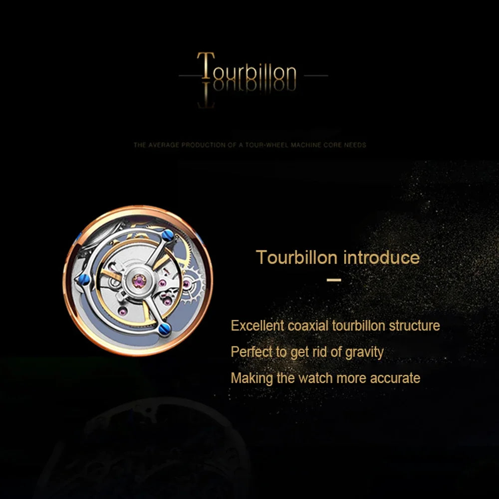 SEAKOSS Mechanical Men's Luxury WrisWatches Male Tourbillon Skeleton Hollow Watch Sapphire Waterproof Clock Support Dropshipping