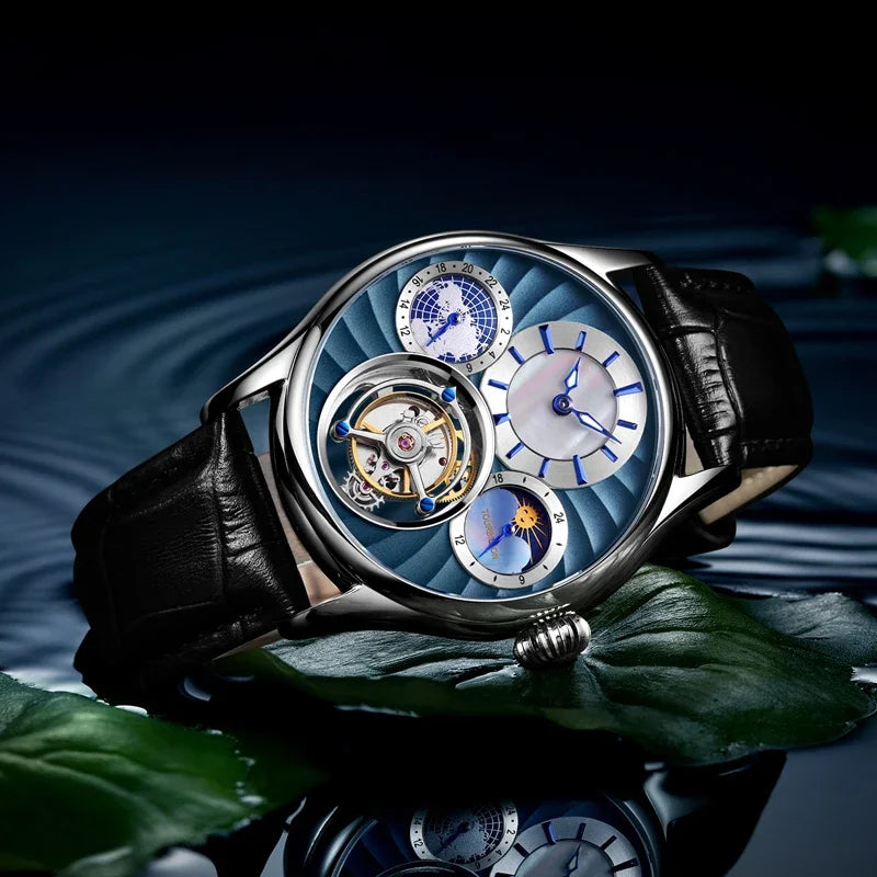 SEAKOSS Mechanical Men's Luxury WrisWatches Male Tourbillon Skeleton Hollow Watch Sapphire Waterproof Clock Support Dropshipping