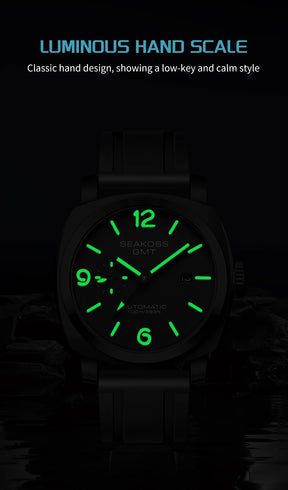 SEAKOSS 100m Diving Men GMT Automatic Mechanical Watches 1963 Clock Original Dual Time Zone Super Luminous Sapphire Wristwatches