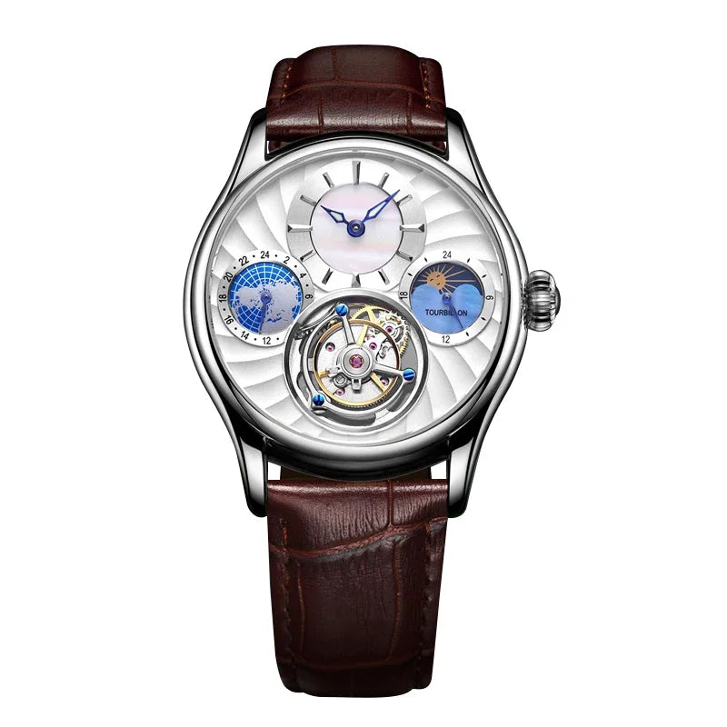 SEAKOSS Mechanical Men's Luxury WrisWatches Male Tourbillon Skeleton Hollow Watch Sapphire Waterproof Clock Support Dropshipping