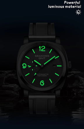 SEAKOSS 100m Diving Men GMT Automatic Mechanical Watches 1963 Clock Original Dual Time Zone Super Luminous Sapphire Wristwatches