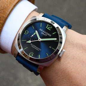 SEAKOSS 100m Diving Men GMT Automatic Mechanical Watches 1963 Clock Original Dual Time Zone Super Luminous Sapphire Wristwatches